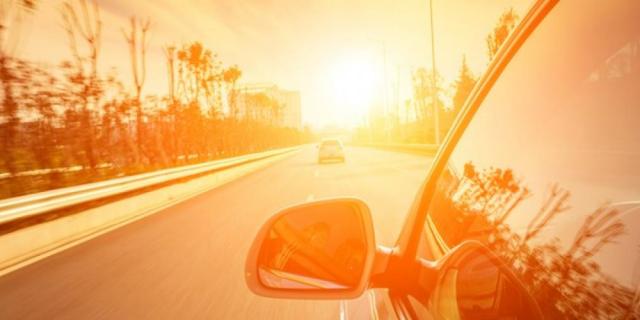 Car sunset
