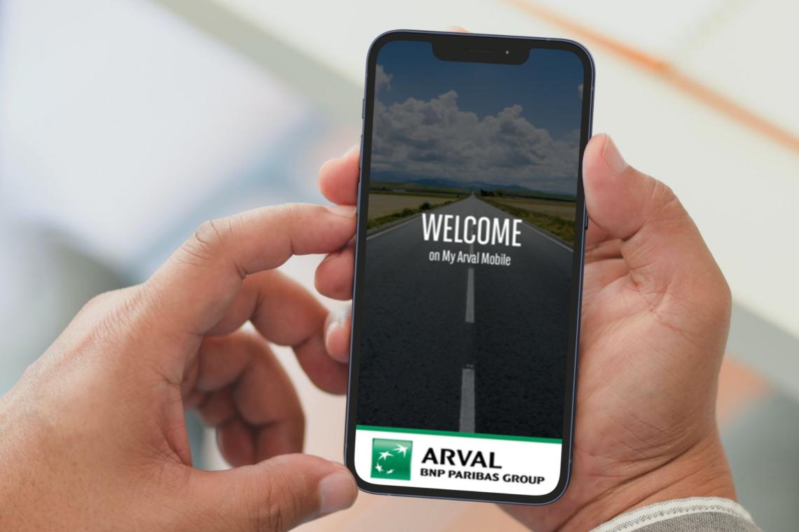 My Arval Mobile App 2 - DK Hands holding phone with My Arval Mobile App open